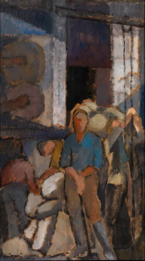 At the Factory by Alvar Cawen Oil Painting