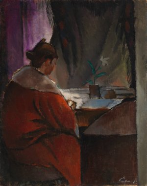 At the window by Alvar Cawen Oil Painting