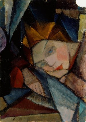 Head of a Woman by Alvar Cawen Oil Painting
