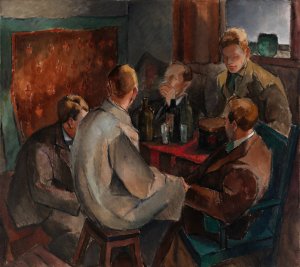 Members of The November Group by Alvar Cawen Oil Painting