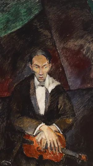 The Violin Player by Alvar Cawen Oil Painting