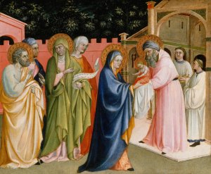 The Presentation in the Temple by Alvaro Pirez Oil Painting
