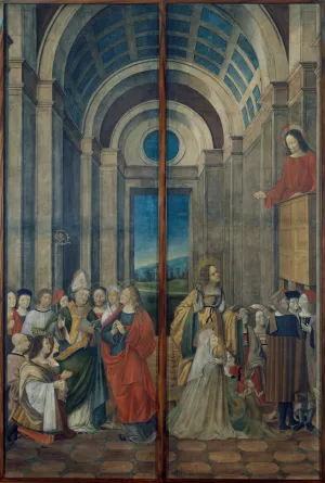 Mary Magdalene, Martha, Lazarus and Maximinus Worshipped by the Prince and Princess of Provence and Mary Magdalene Listening to Christ's Sermon by Alvise Donati Oil Painting