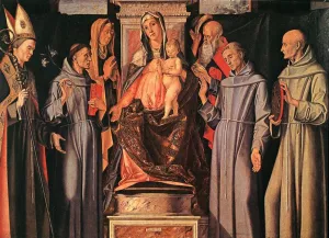 Holy Family Sacra Conversazione by Alvise Vivarini - Oil Painting Reproduction