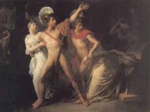 Castor and Polux Delivering Helen by Amable Paul Coutan - Oil Painting Reproduction