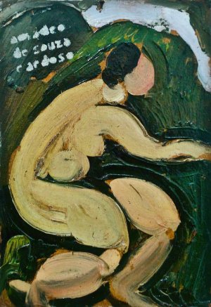 At Fresh Air Nude by Amadeo De Souza-Cardoso Oil Painting