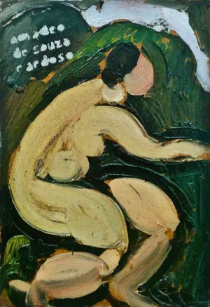 At Fresh Air Nude by Amadeo De Souza-Cardoso Oil Painting