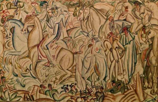 Before the Bullfight  by Amadeo De Souza-Cardoso - Hand-Painted Oil Painting Reproduction