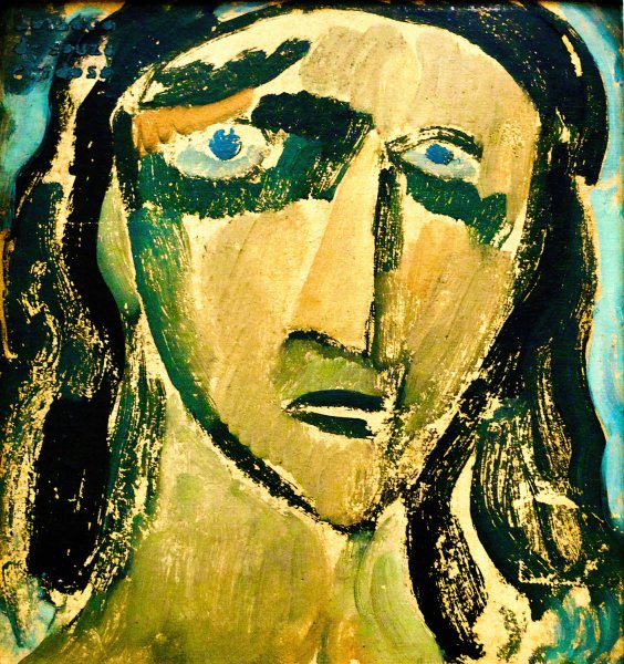 Madwoman Witch -Head  by Amadeo De Souza-Cardoso - Hand-Painted Oil Painting Reproduction