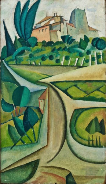 Manhufe Landscape  by Amadeo De Souza-Cardoso - Hand-Painted Oil Painting Reproduction