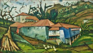 Small River House by Amadeo De Souza-Cardoso Oil Painting