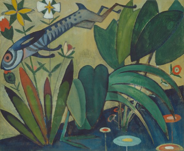 Main Product Photo of The Leap of the Rabbit  Painting by Amadeo De Souza-Cardoso