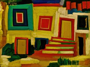 The Little Bright House - Landscape by Amadeo De Souza-Cardoso Oil Painting