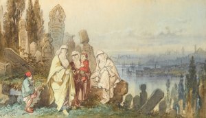 On The Shores Of The Golden Horn by Amadeo Preziosi Oil Painting