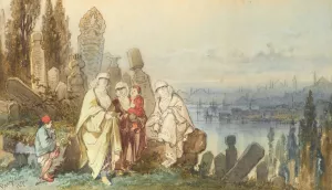 On The Shores Of The Golden Horn by Amadeo Preziosi Oil Painting