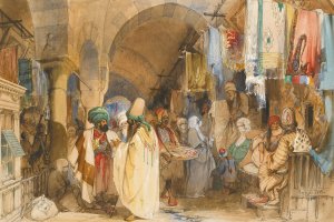 The Grand Bazaar, Constantinople by Amadeo Preziosi Oil Painting