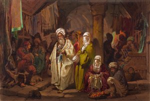 The Grand Bazaar Oil painting by Amadeo Preziosi