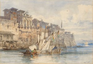 The Palace of Boukoleon on the shore of the Sea of Marmara by Amadeo Preziosi Oil Painting
