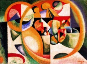 Abstract Composition Oil painting by Amadeu De Sousa Cardoso