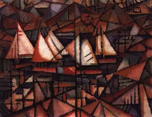 Barcos by Amadeu De Sousa Cardoso Oil Painting