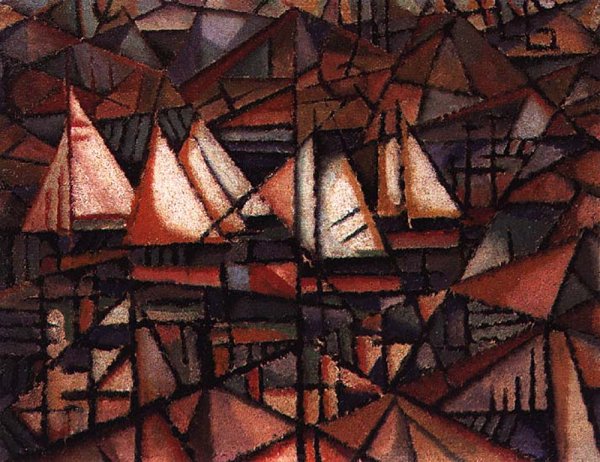 Barcos by Amadeu De Sousa Cardoso - Hand-Painted Oil Painting Reproduction