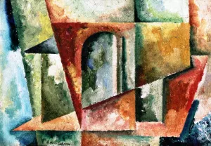 Cubist Landscape painting by Amadeu De Sousa Cardoso