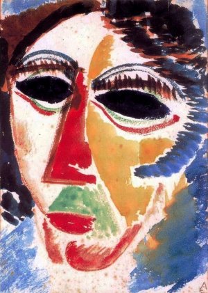 Head Oil painting by Amadeu De Sousa Cardoso