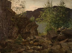 Aarhus, Suldal, Ryfylke by Amaldus Nielsen Oil Painting