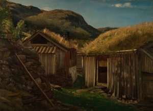 Aarhus, Suldal, Ryfylke by Amaldus Nielsen Oil Painting