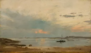 Aften, Arisholmen Oil painting by Amaldus Nielsen