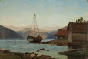 Aften ved Balestrand by Amaldus Nielsen Oil Painting
