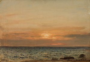 Aftenstemning by Amaldus Nielsen Oil Painting