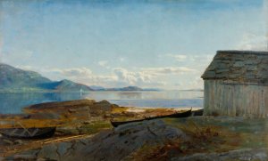 Approach to Hardanger, olve by Amaldus Nielsen Oil Painting