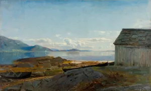 Approach to Hardanger, olve by Amaldus Nielsen Oil Painting
