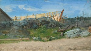 Batbyggeri, Lillesand by Amaldus Nielsen Oil Painting