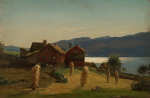 Bondestuer, Balestrand by Amaldus Nielsen Oil Painting