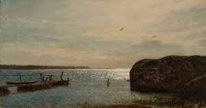 Brygge, Hvaler by Amaldus Nielsen Oil Painting