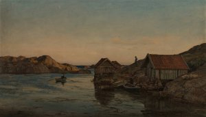 Dagen endt, Lindesnes by Amaldus Nielsen Oil Painting