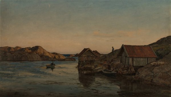 Dagen endt, Lindesnes  by Amaldus Nielsen - Hand-Painted Oil Painting Reproduction