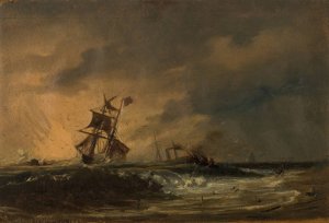 Den forste komposisjon by Amaldus Nielsen Oil Painting