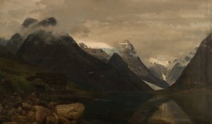 Fjaerlandsfjellene, Sogn by Amaldus Nielsen Oil Painting