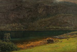 Fjellvegg,Teroen by Amaldus Nielsen Oil Painting