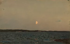 Fjordstudie Oil painting by Amaldus Nielsen