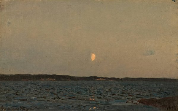 Fjordstudie  by Amaldus Nielsen - Hand-Painted Oil Painting Reproduction