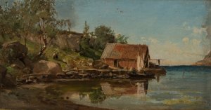 Fra Aaviken by Amaldus Nielsen Oil Painting