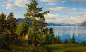 Fra aenes, Kvinnherred Oil painting by Amaldus Nielsen