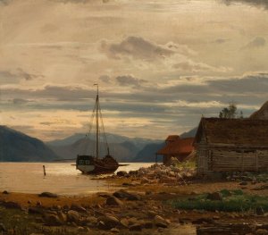 Fra Balestrand by Amaldus Nielsen Oil Painting