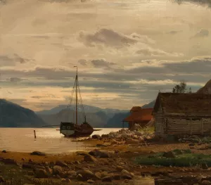 Fra Balestrand Oil painting by Amaldus Nielsen