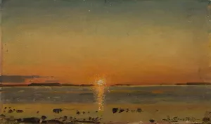 Fra Eidem, Aafjord by Amaldus Nielsen Oil Painting