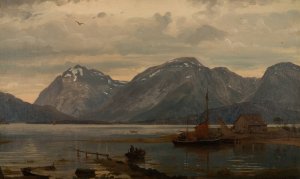 Fra Englafjellene, Hardanger by Amaldus Nielsen Oil Painting